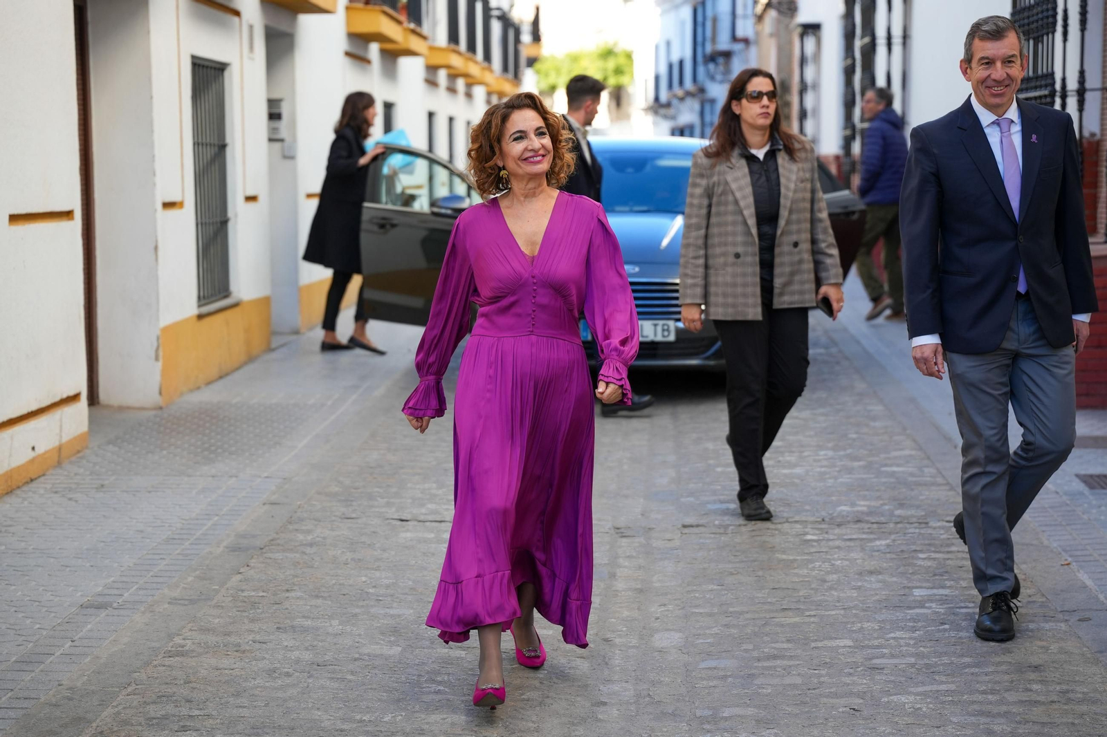 María Jesús Montero esta mañana en Lebrija.