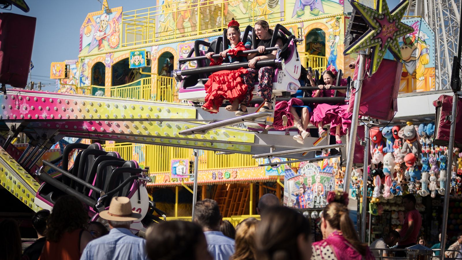 El 'Canguro', una de las atracciones clásicas de la Feria.