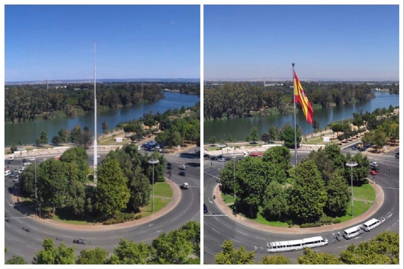 Comparación del anterior y el nuevo mástil.