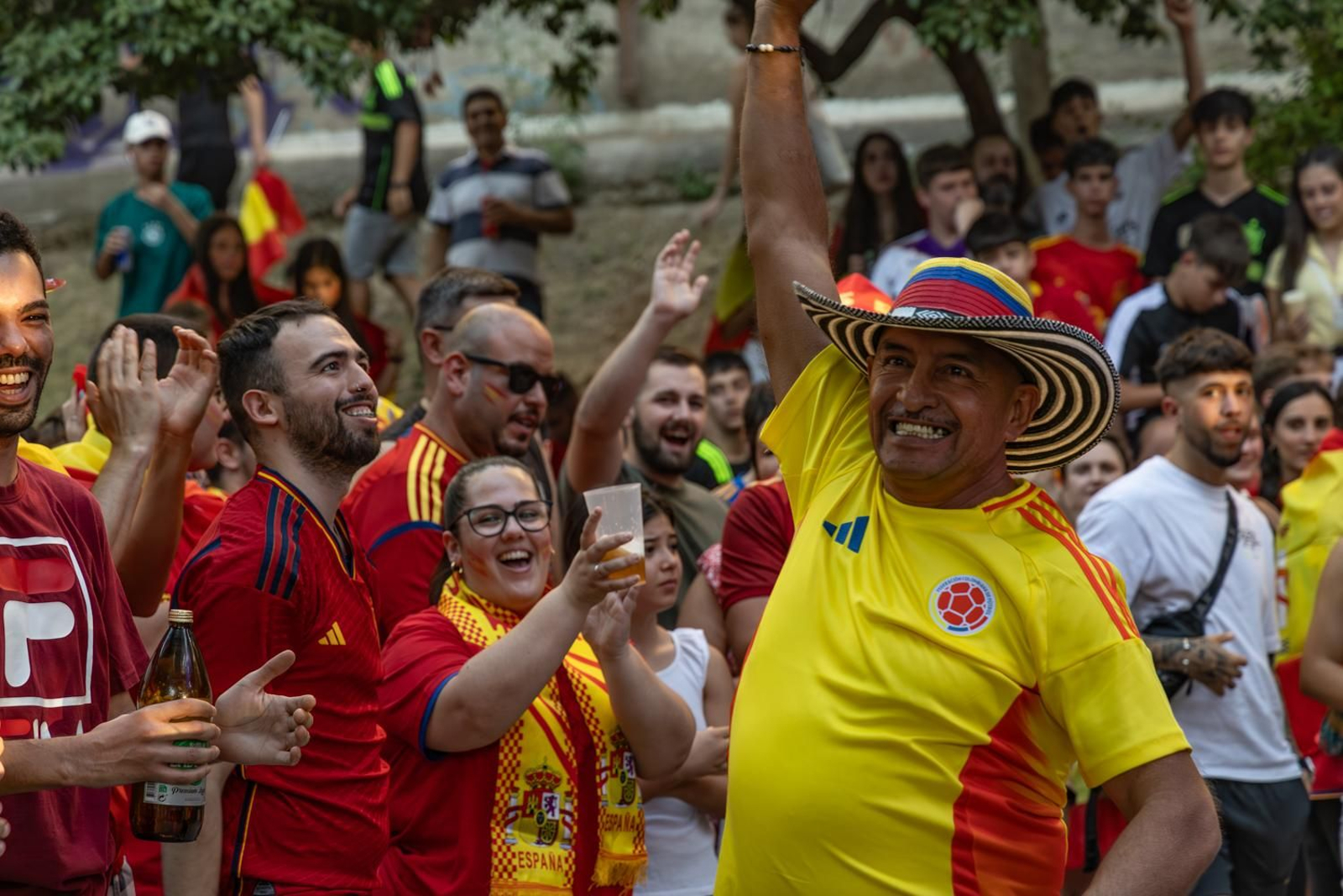 La euforia jiennense por la victoria de España, imágenes