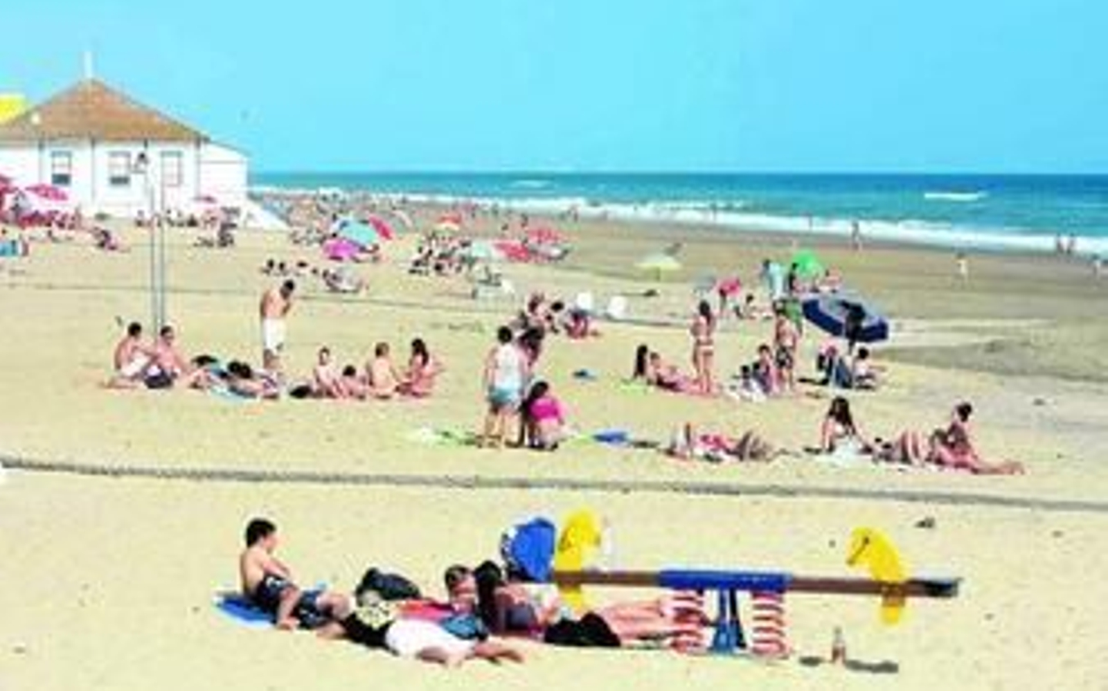 La playa de La Antilla en la tarde de ayer.