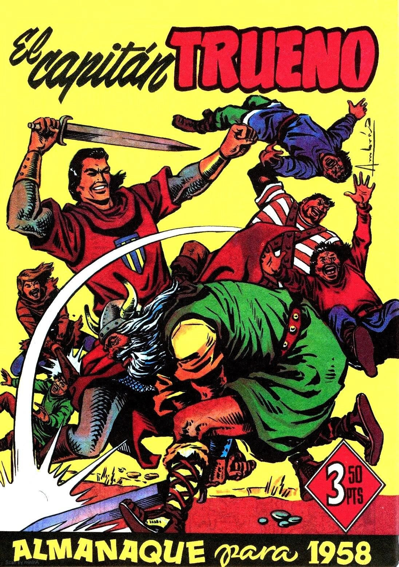 Almanaque de El capitán Trueno, obra de Mora y Ambrós, para 1958