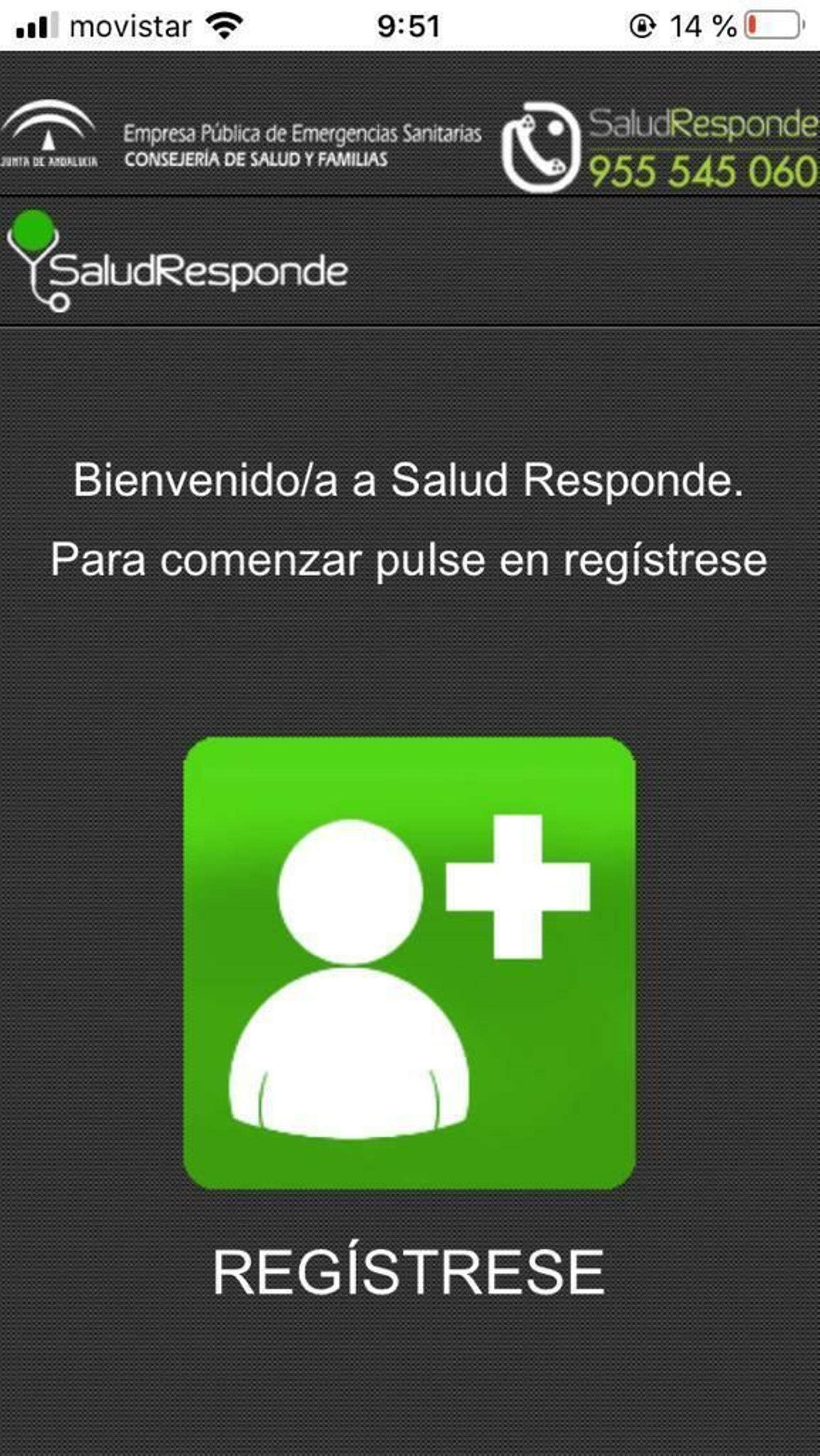 Una captura de la app Salud Responde.