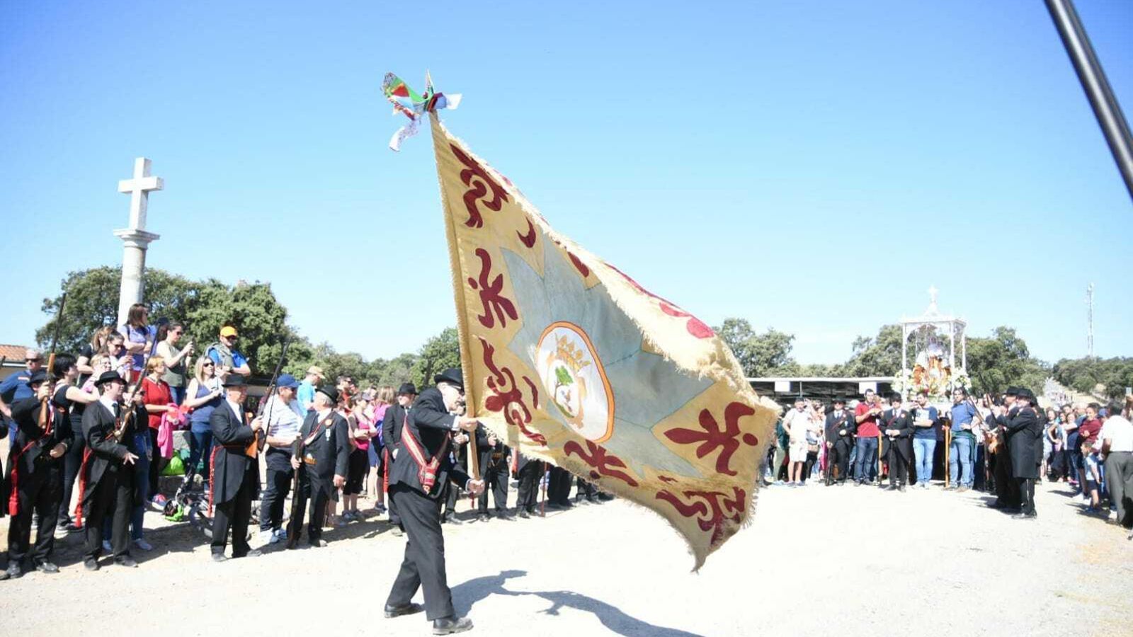 Llegada de la cofradía a la ermita de La Jara.
