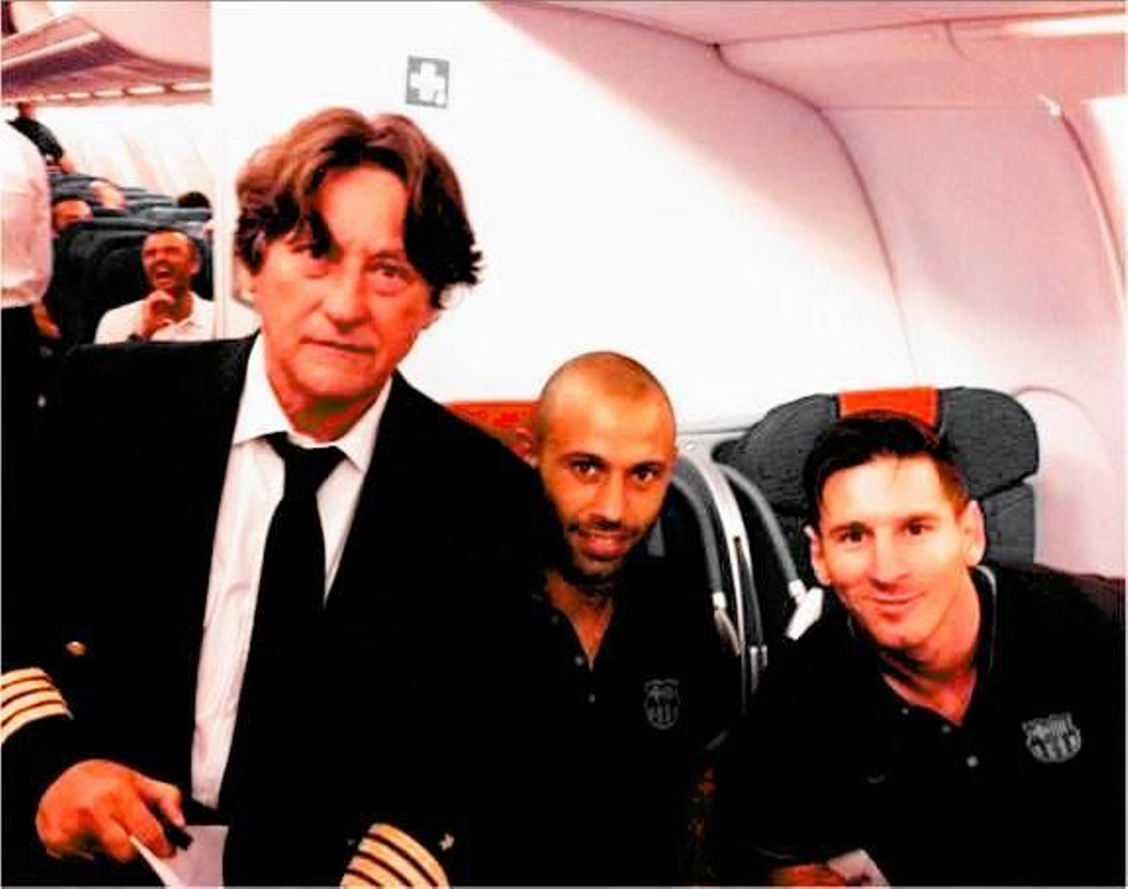Con Messi y Mascherano.