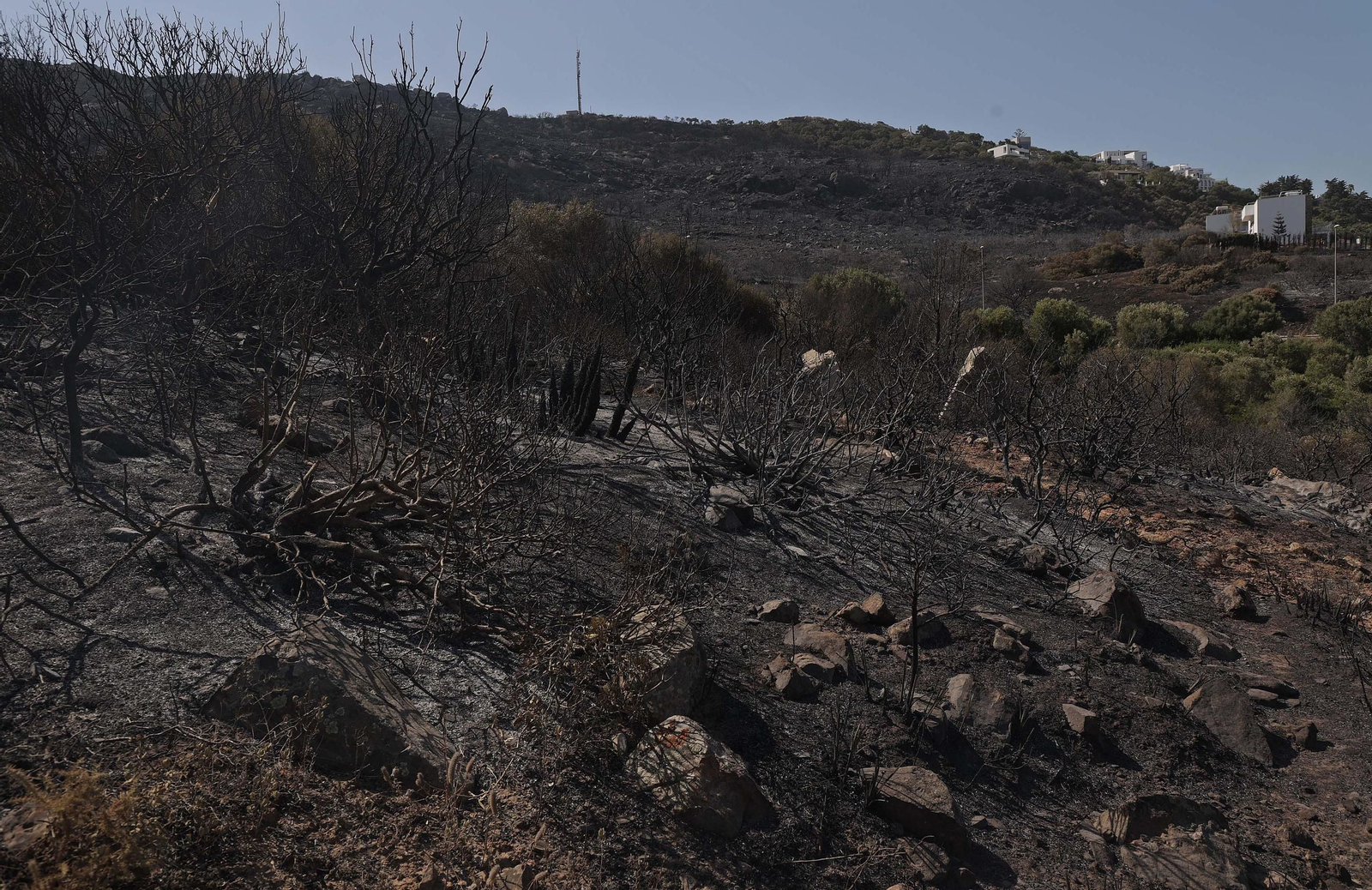 Así han quedado Atlanterra y Zahara de los Atunes tras el incendio forestal en la Sierra de la Plata de Tarifa