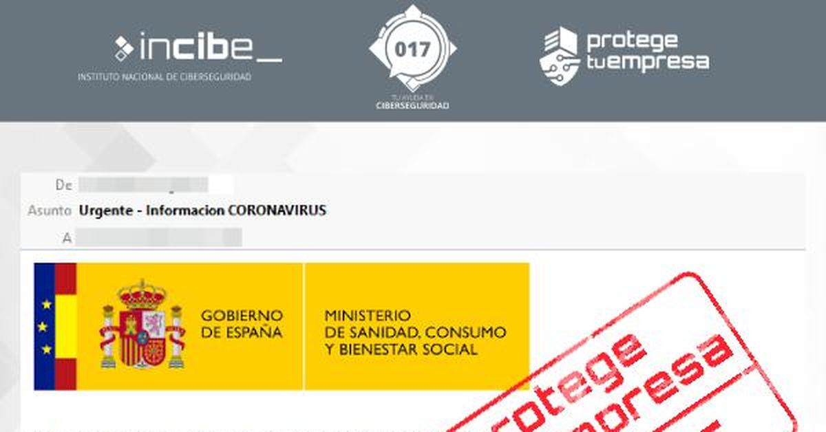 Alertan de correos maliciosos que suplantan la identidad del Ministerio ...