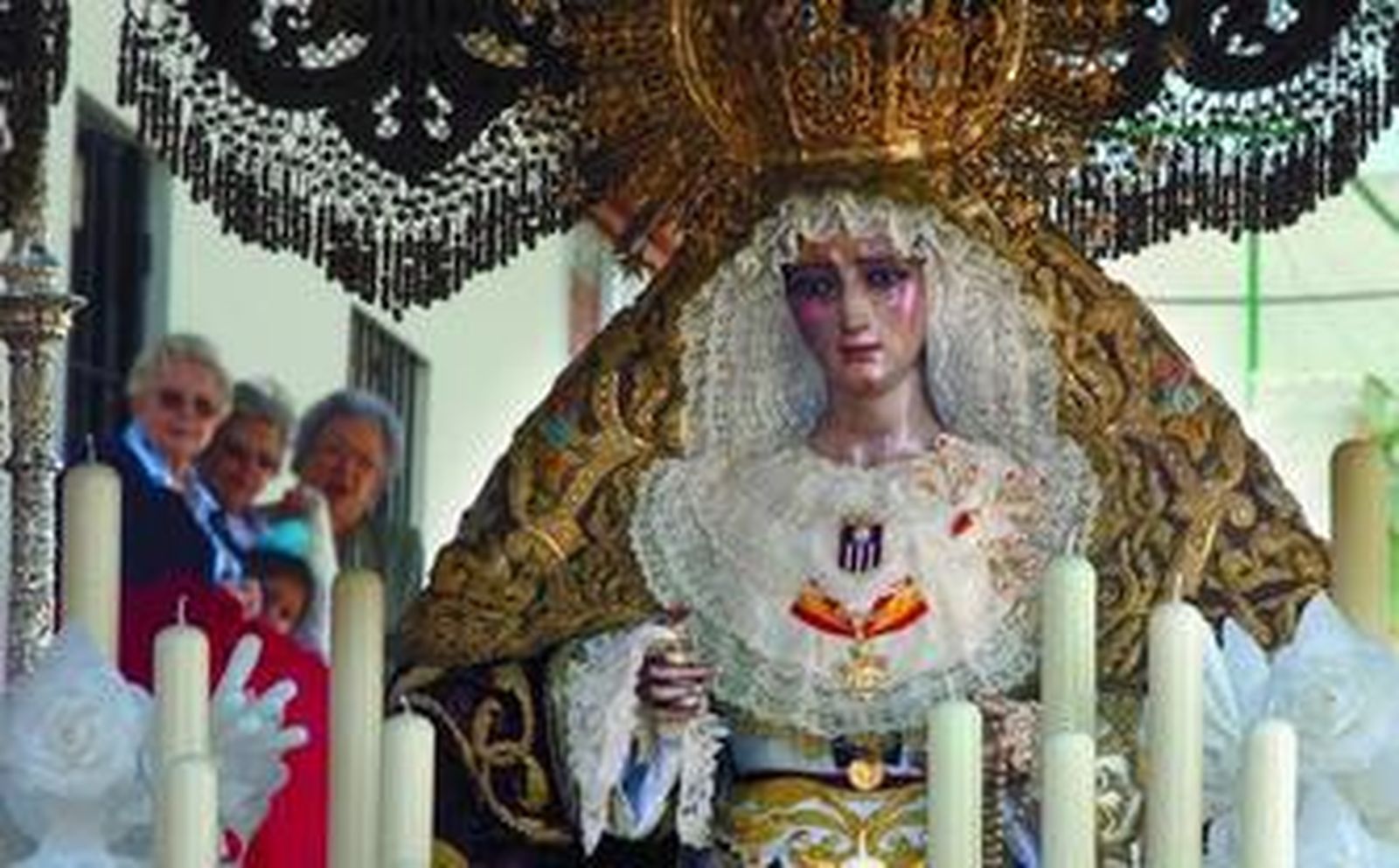 La Virgen de las Mercedes, en su paso de palio, antes de la intervención a la que ha siso sometida.