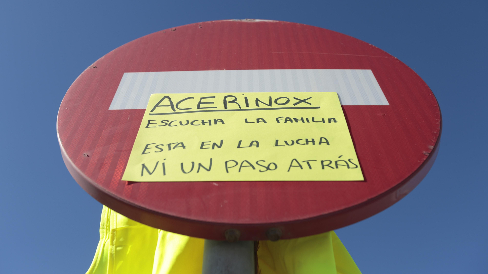 Las fotos de la manifestación de familiares y trabajadores de Acerinox