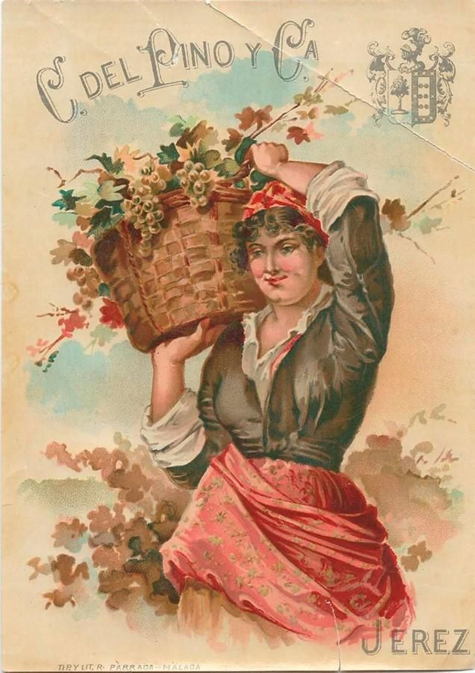Etiqueta de las bodegas C. del Pino y Cía. Etiqueta de las bodegas C. del Pino y Cía.