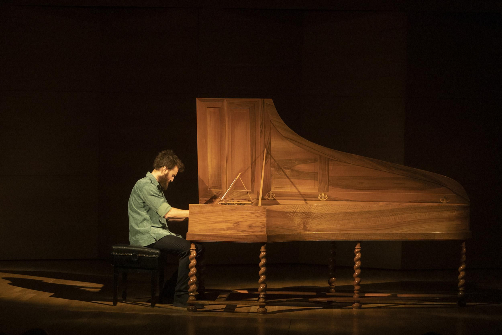 Jean Rondeau, anoche ante el clavecín de Andrea Restelli