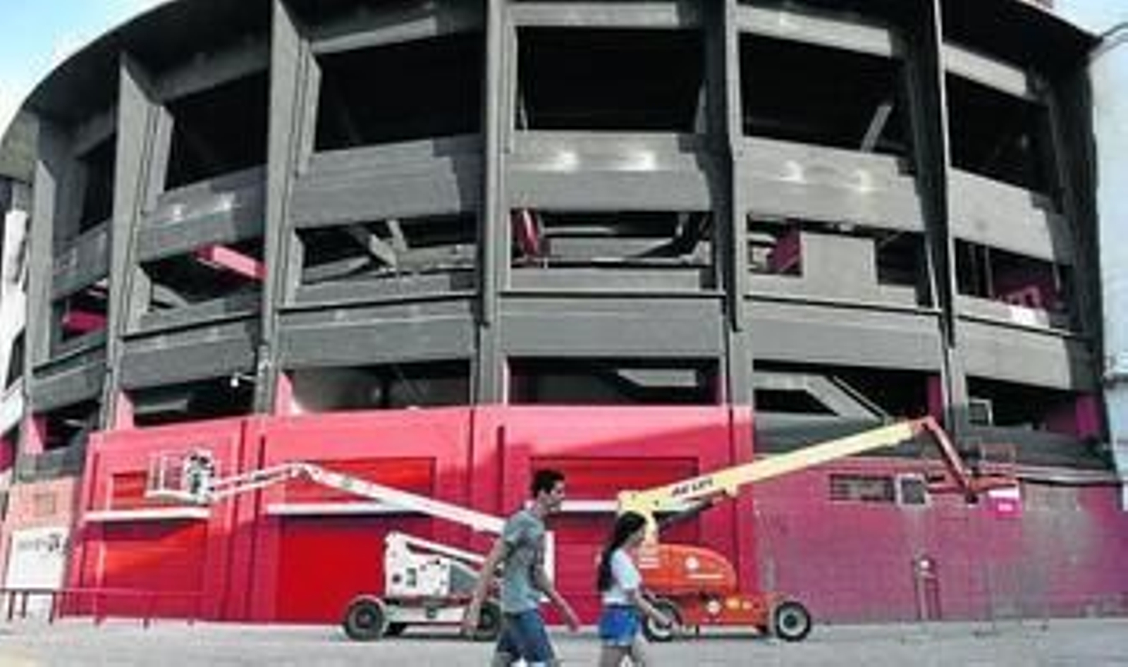 Detalle de la remodelación de la fachada del Sánchez-Pizjuán.