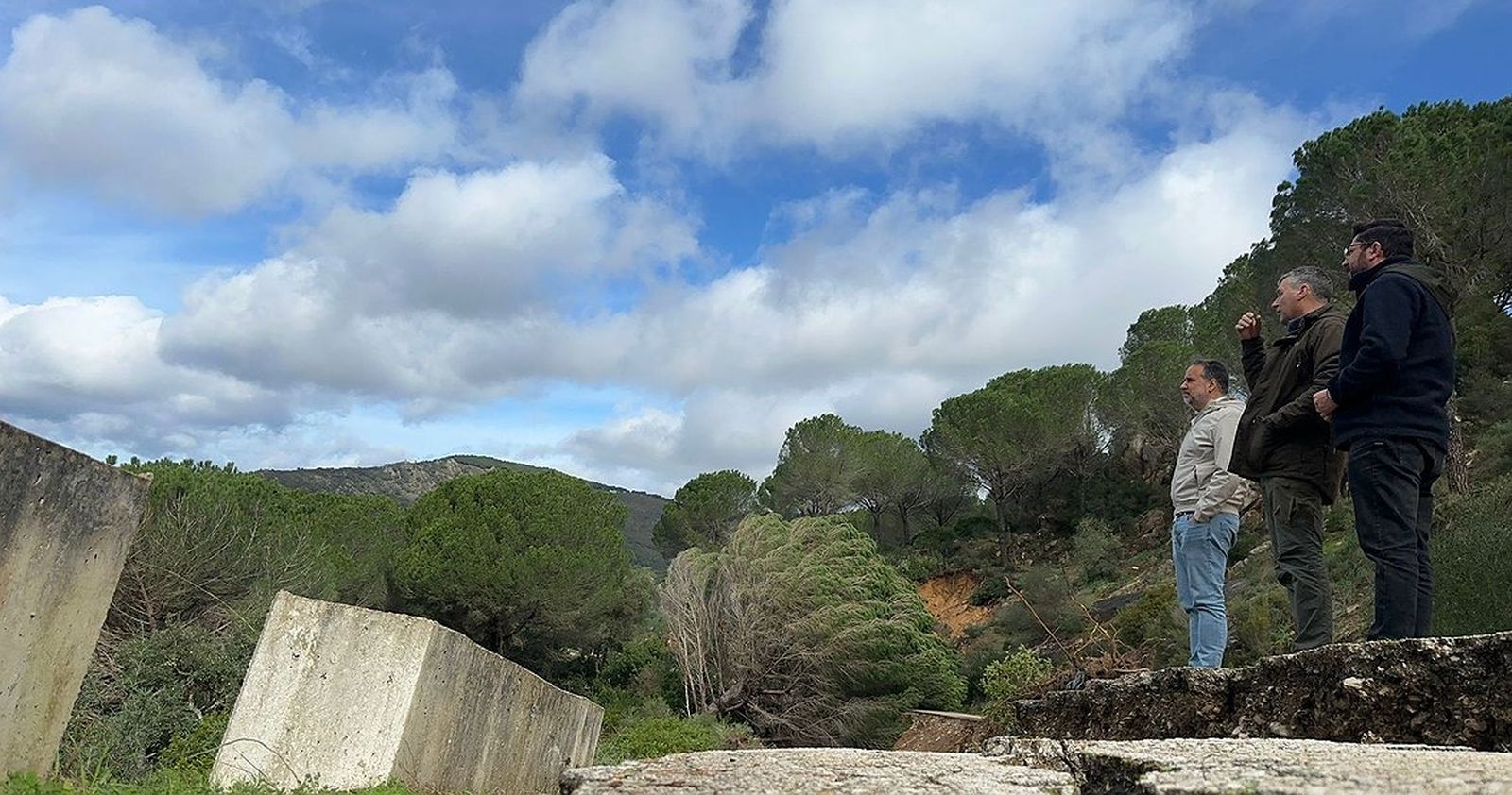 Jorge_Rodríguez, Fran_Gómez y Ramón Galán, visitando las zonas afectadas.