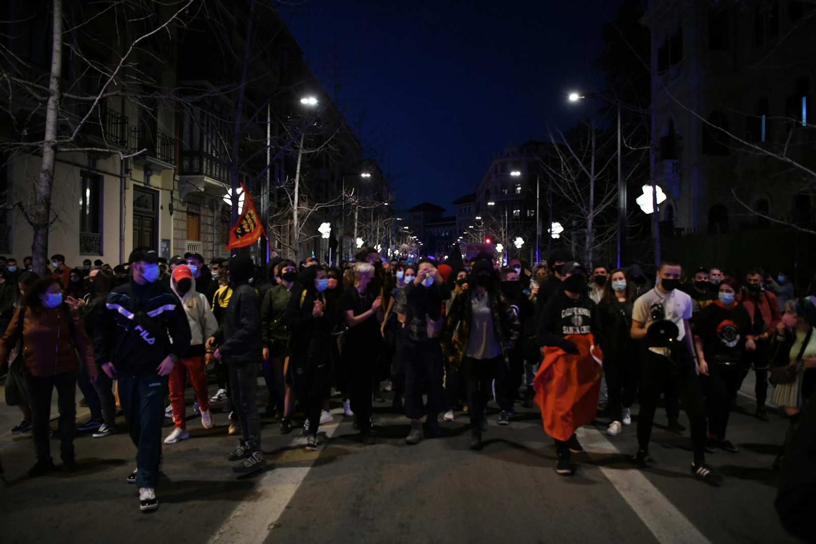 Fotos: Altercados y disturbios por la manifestación de Pablo Hasél en Granada