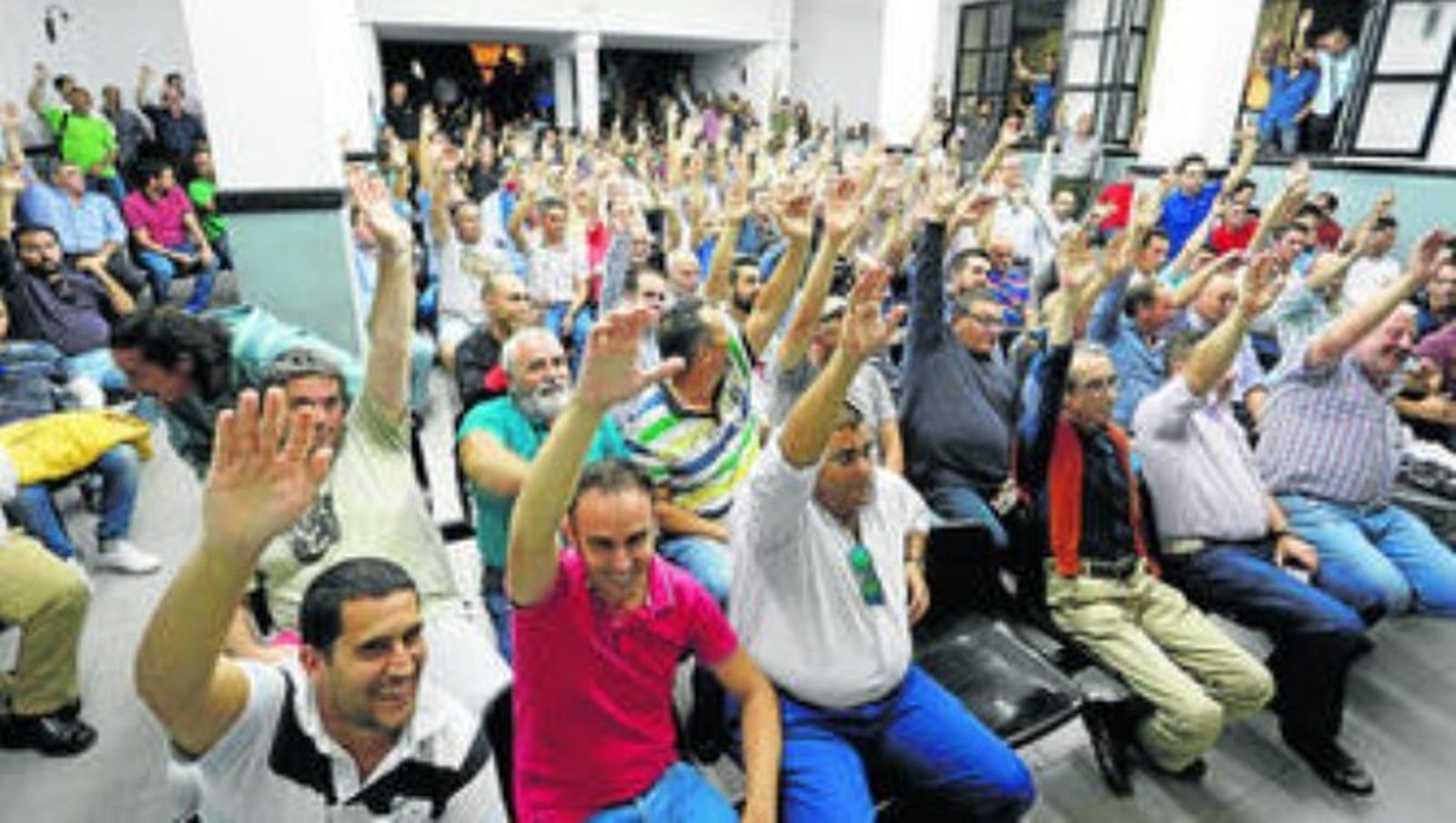 Asamblea de trabajadores de la vid en el anterior conflicto laboral del sector.