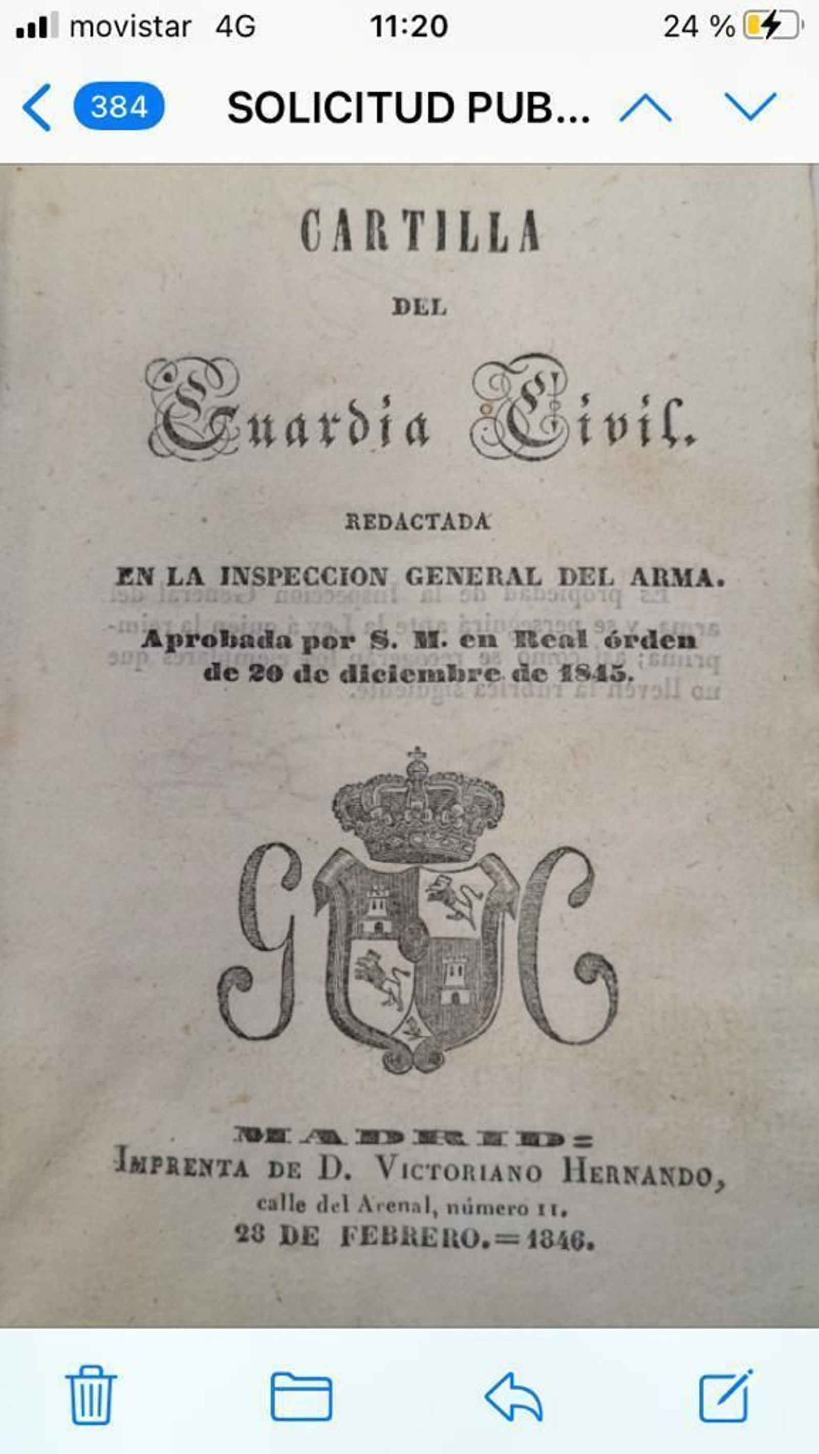 Cartilla de la Guardia Civil