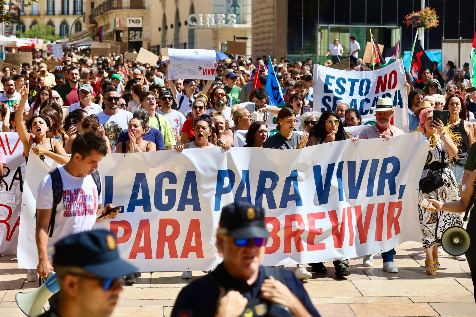 Manifestación por la vivienda en Málaga.