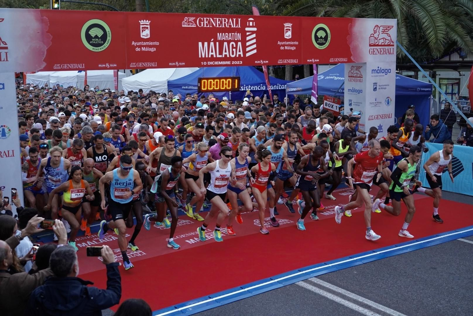 Salida de la Maratón de Málaga.