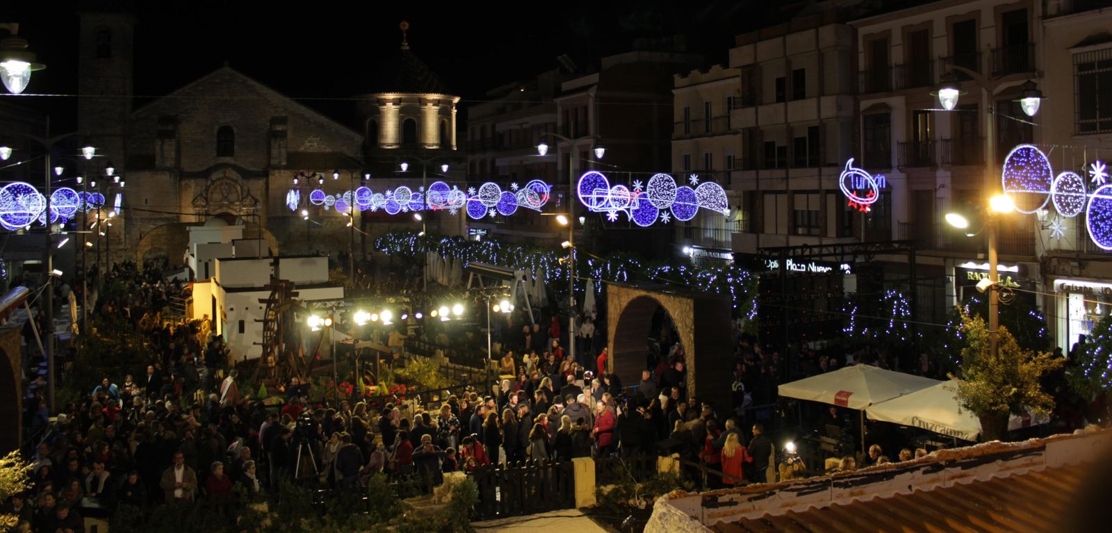 Poblado navideño de la plaza Nueva de Lucena en la pasada Navidad.