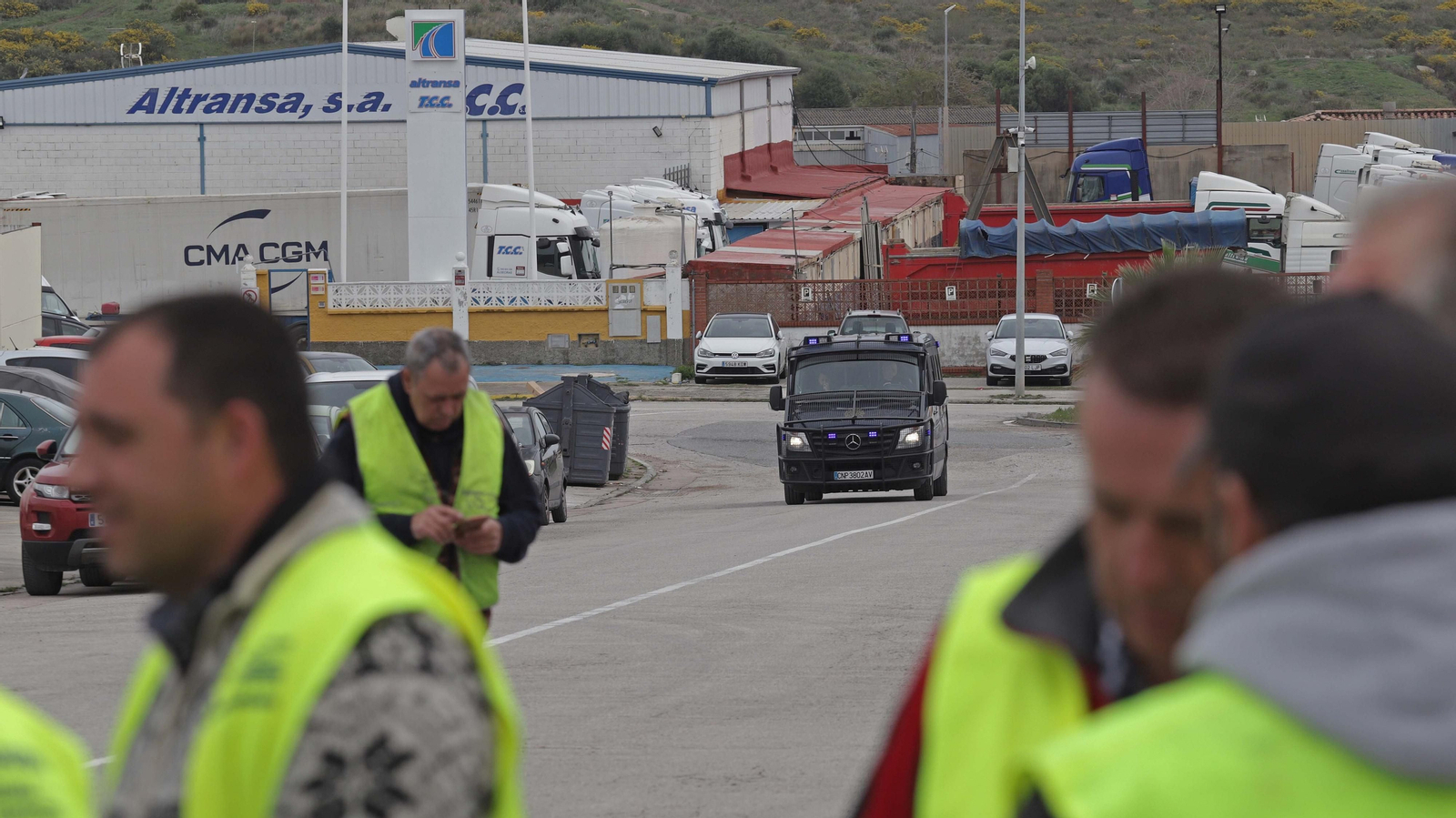 Fotos de la cuarta jornada de huelga de camioneros en Algeciras