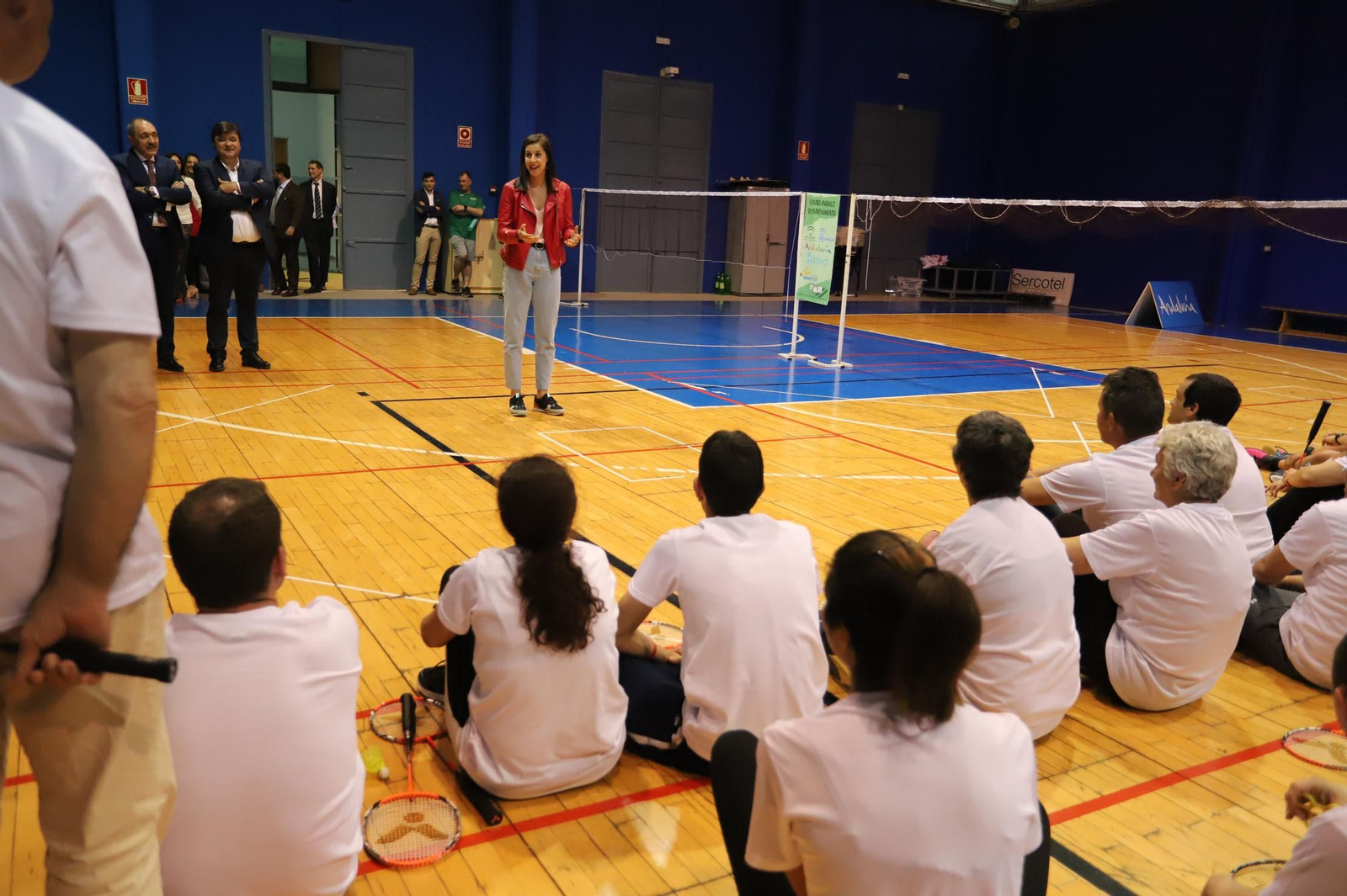 Imágenes de Carolina Marín en el Palacio de deportes, con la asociación Inclusivo, que ella misma Amadrina