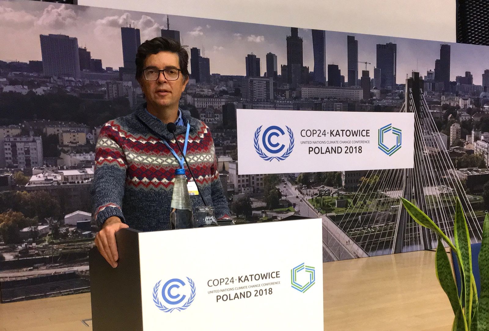 Martínez en la ciudad polaca de Katowice, donde se celebra el encuentro climático.