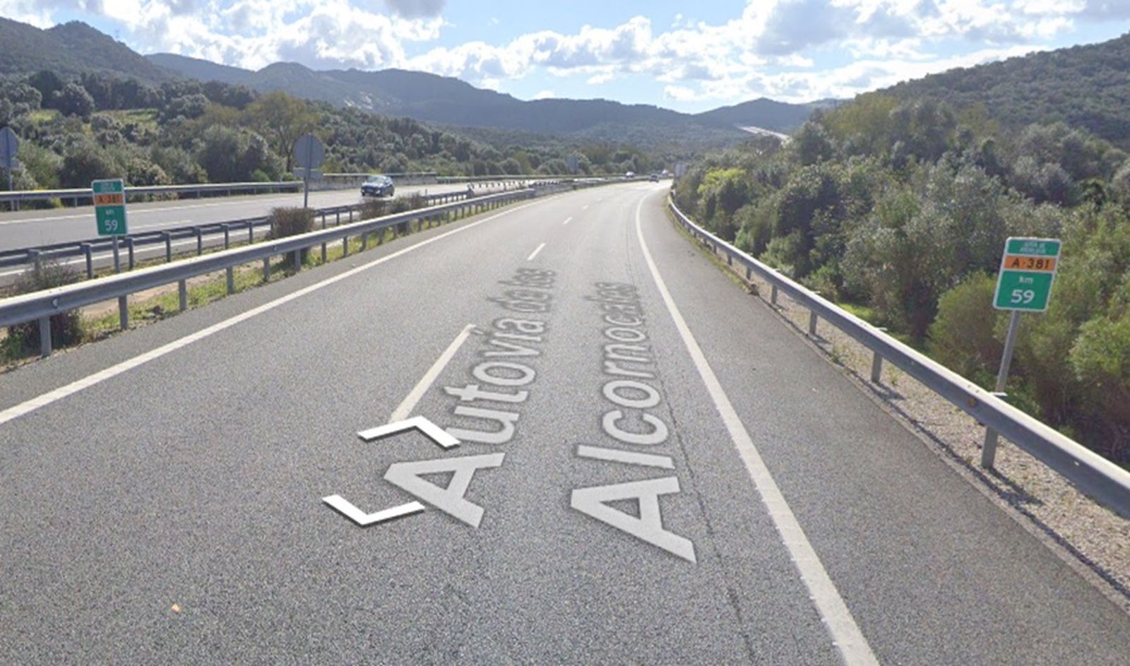 Kilómetro 59 de la autovía A-381 donde ha ocurrido el accidente.
