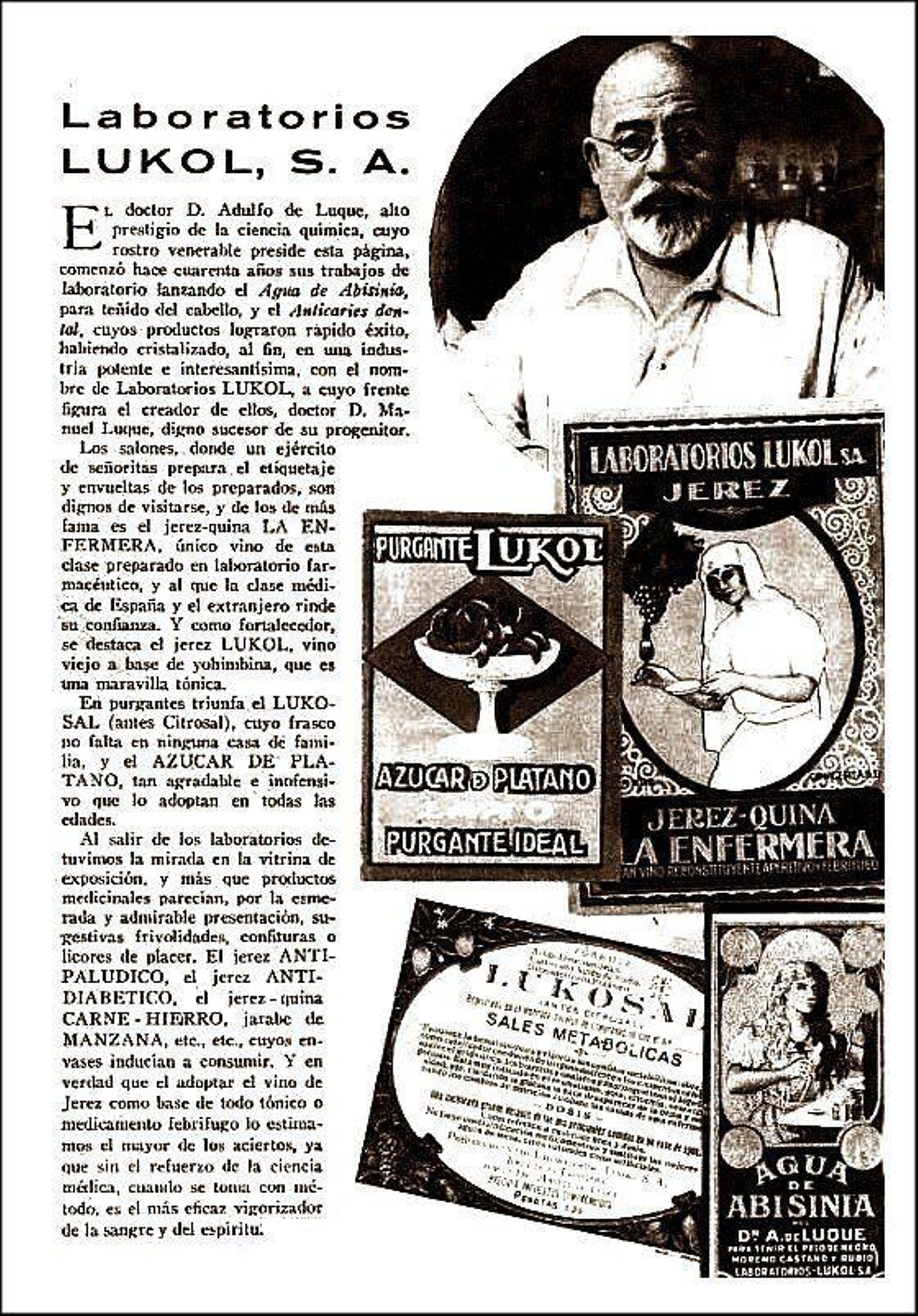 Promocional de los laboratorios Lukol, años ' 20.