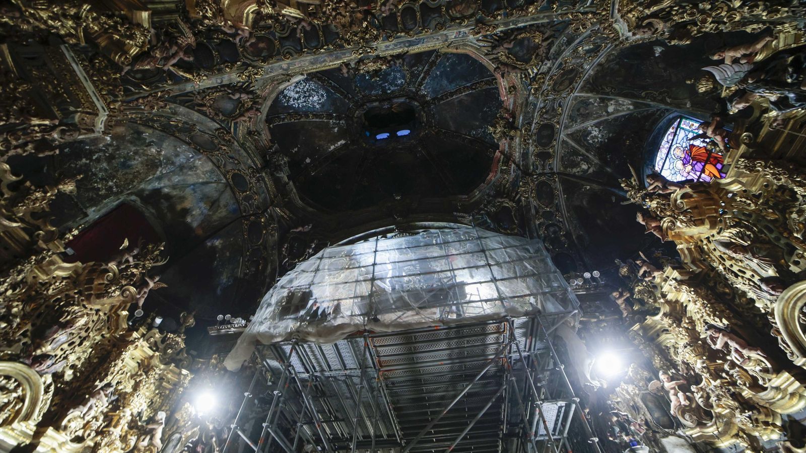 Las imágenes del estado de la restauración de la capilla de San José.