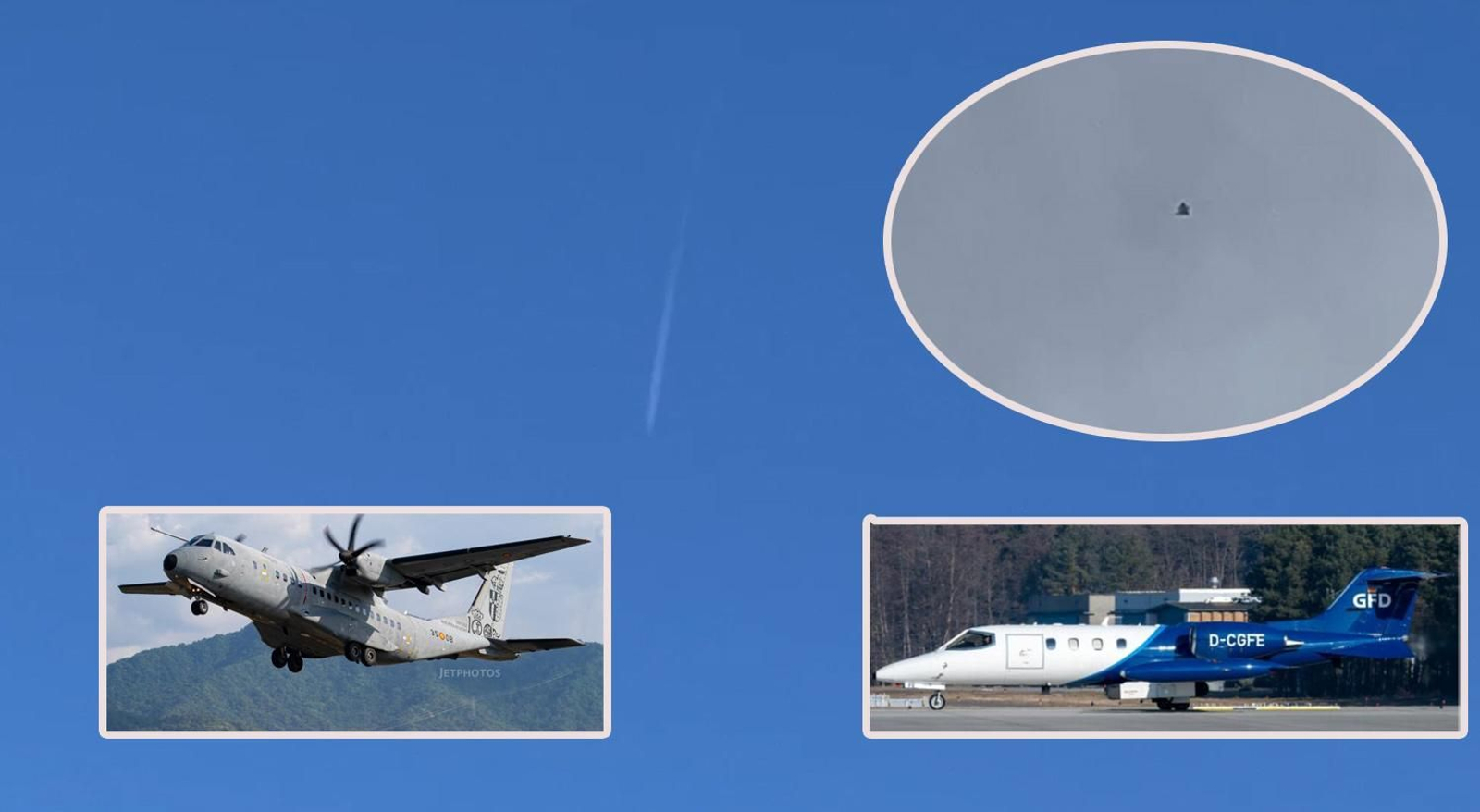 Aviones militares que sobrevuelan Vera.