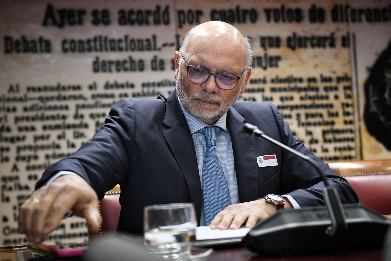 El exdirector general de Carreteras, Francisco Javier Herrero Lizano, comparece en la comisión del 'caso Koldo', en el Senado, a 18 de febrero de 2025, en Madrid.