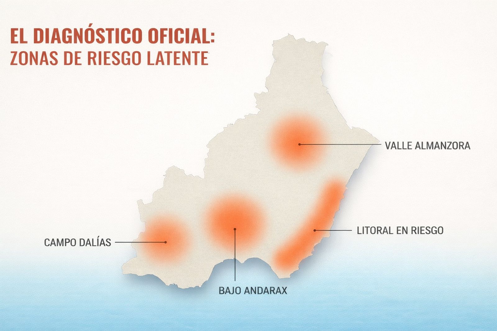 Zonas inundables en las dos demarcaciones a las que pertenece la provincia de Almería.
