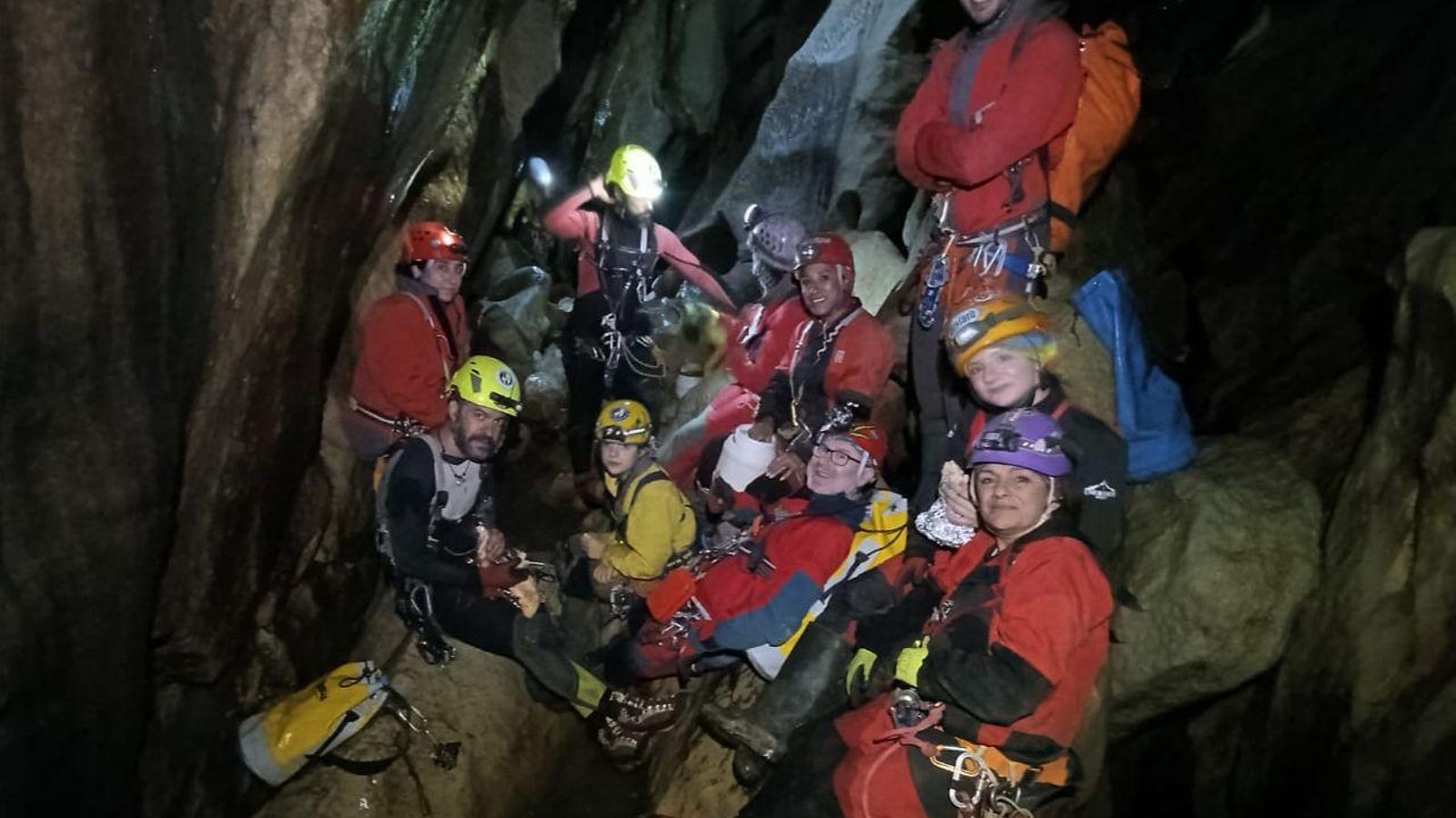 El grupo, en un momento de descanso.