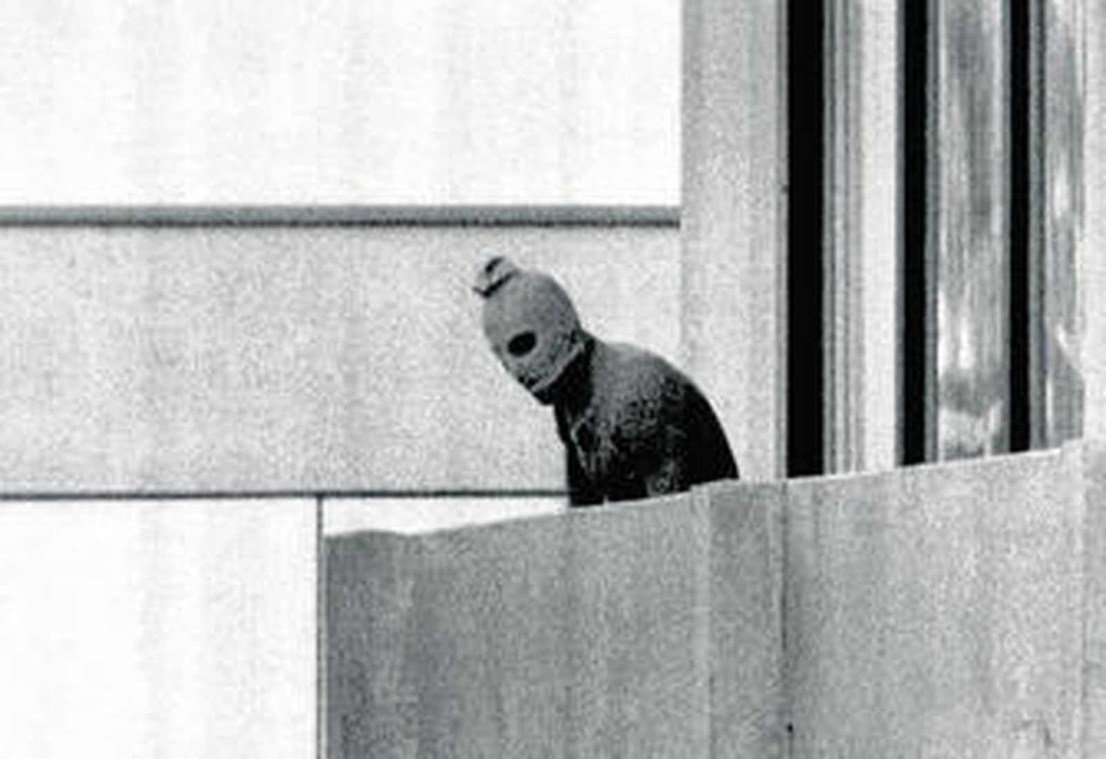 Balcón del edificio donde un grupo de palestinos armados tomaron el alojamiento de los atletas israelíes de la villa olímpica.