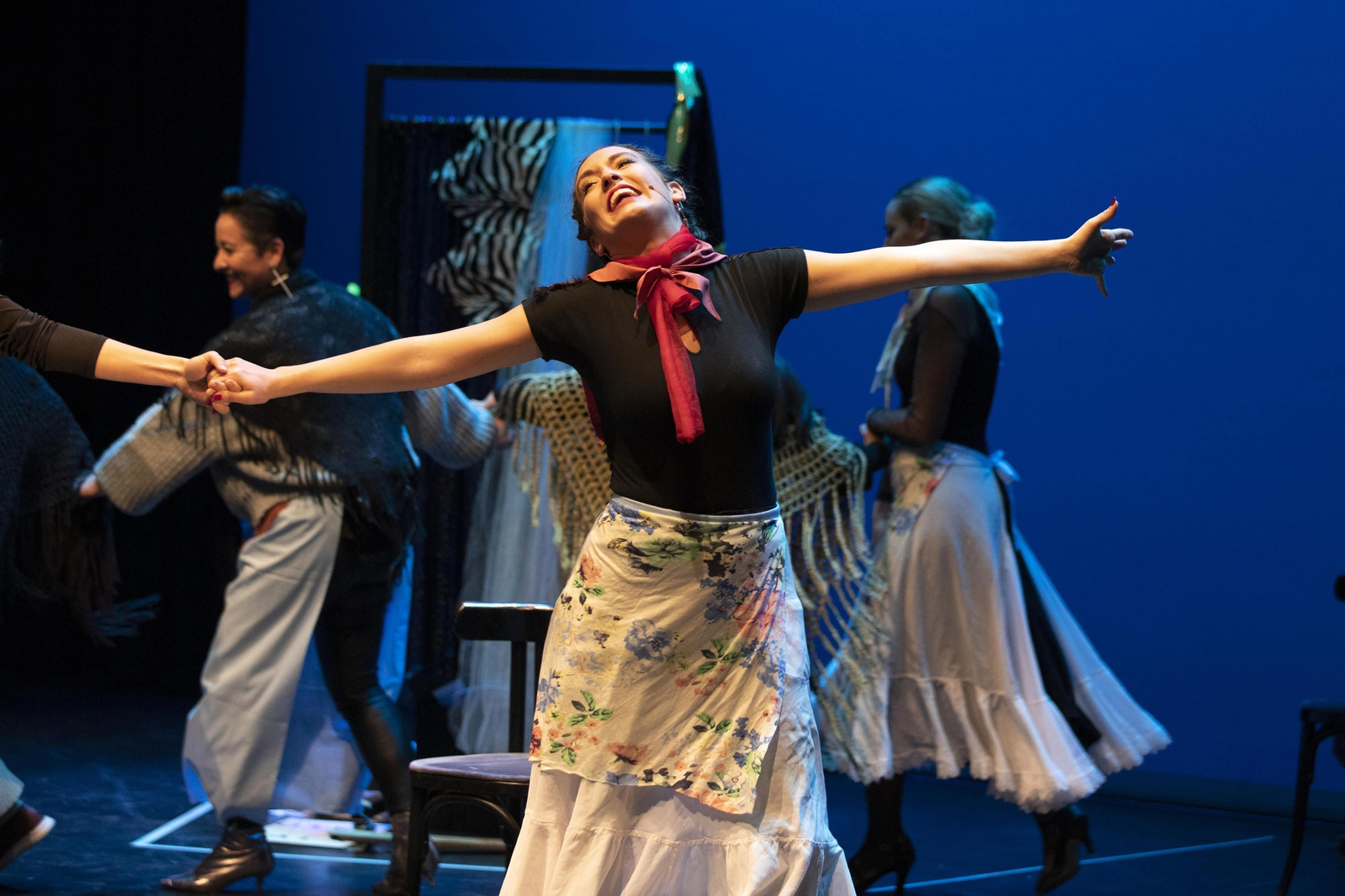 Estefanía Moscoso, en un ensayo de ‘Desmontando musicales. Los grandes fracasos de Broadway’, de Nuevo Teatro Musical. Estefanía Moscoso, en un ensayo de ‘Desmontando musicales. Los grandes fracasos de Broadway’, de Nuevo Teatro Musical.