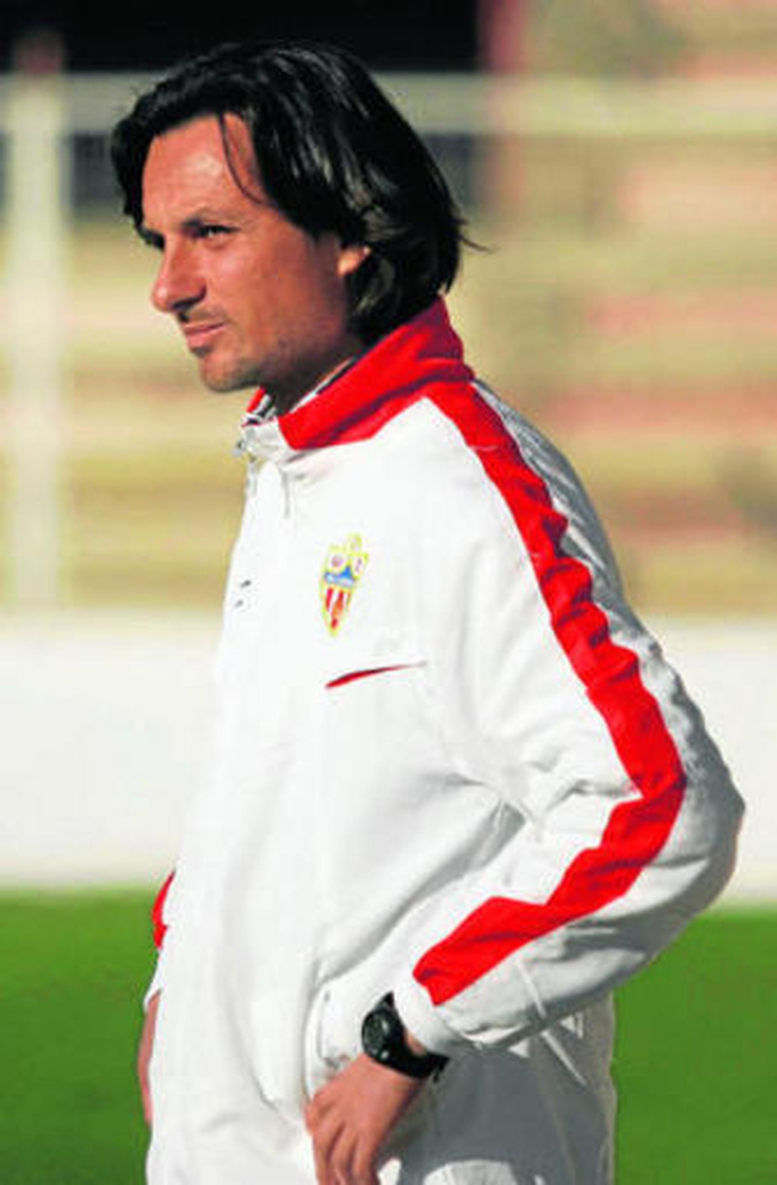 Ibán Andrés durante un partido con los juveniles del Almería.