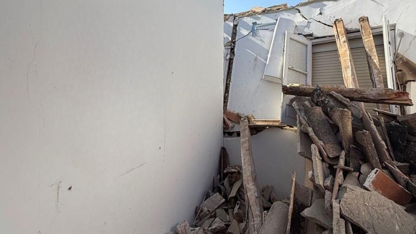 Estado del inmueble tras el derrumbe.