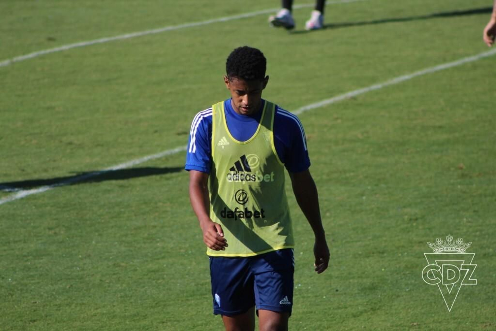 Lozano, durante una sesión del Cádiz.