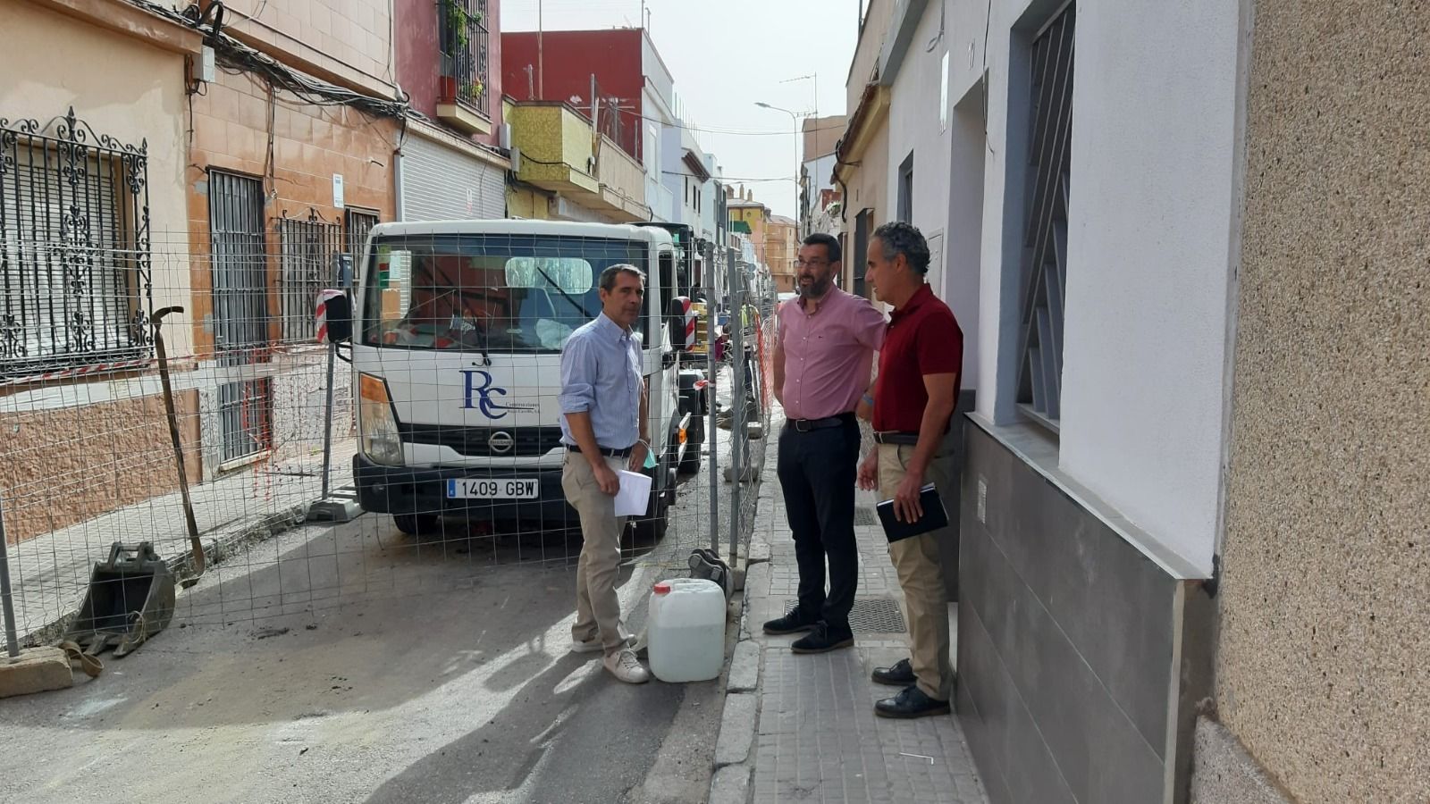 La visita de Franco y Abellán a las obras.