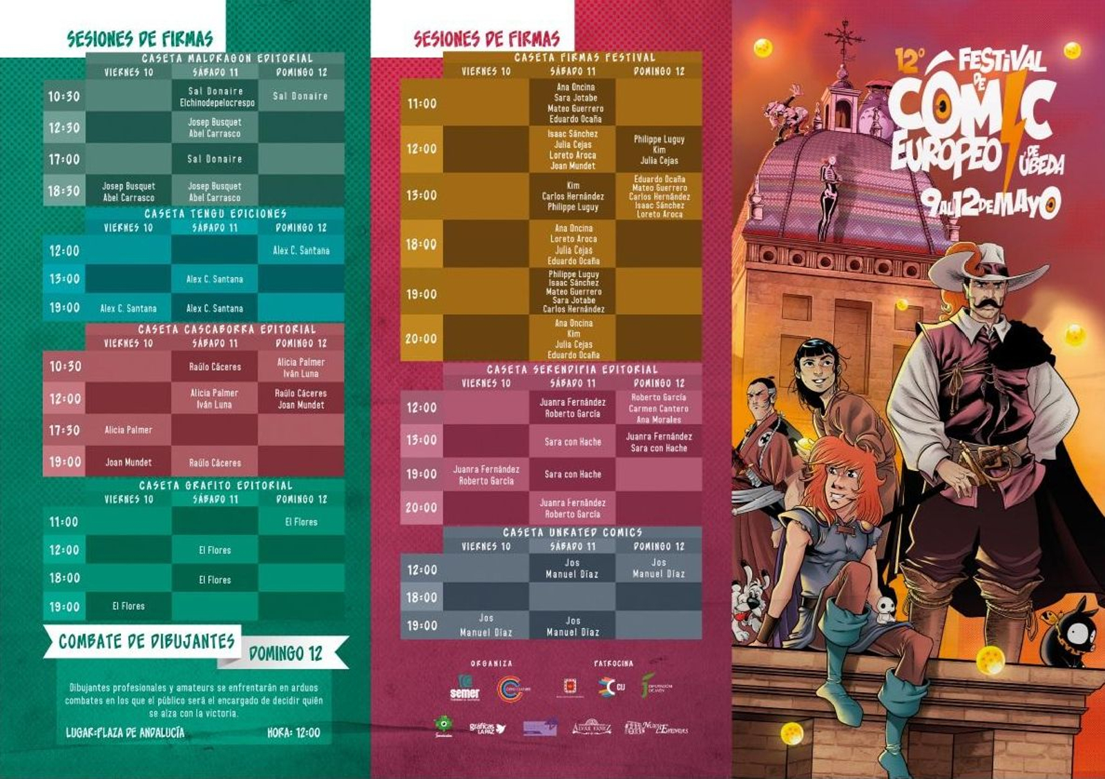 El festival incluye varias sesiones de firmas y combate de dibujantes.