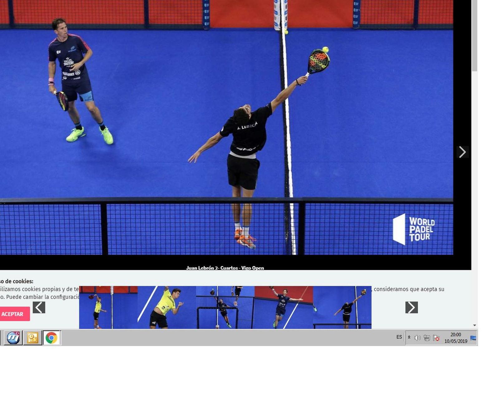 Lebrón golpea la bola en el partido de este viernes.