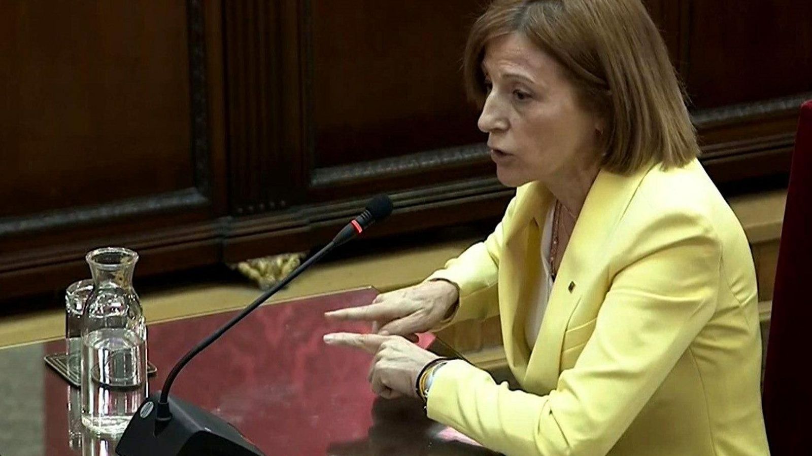Carme Forcadell, durante su turno de última palabra en el juicio del 'procés'.