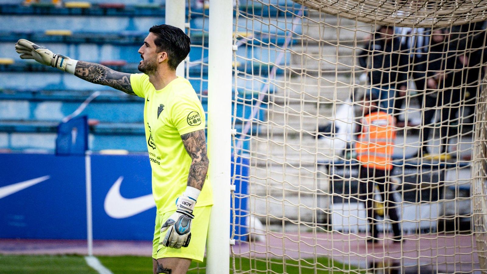 El guardameta del San Fernando Ángel de la Calzada