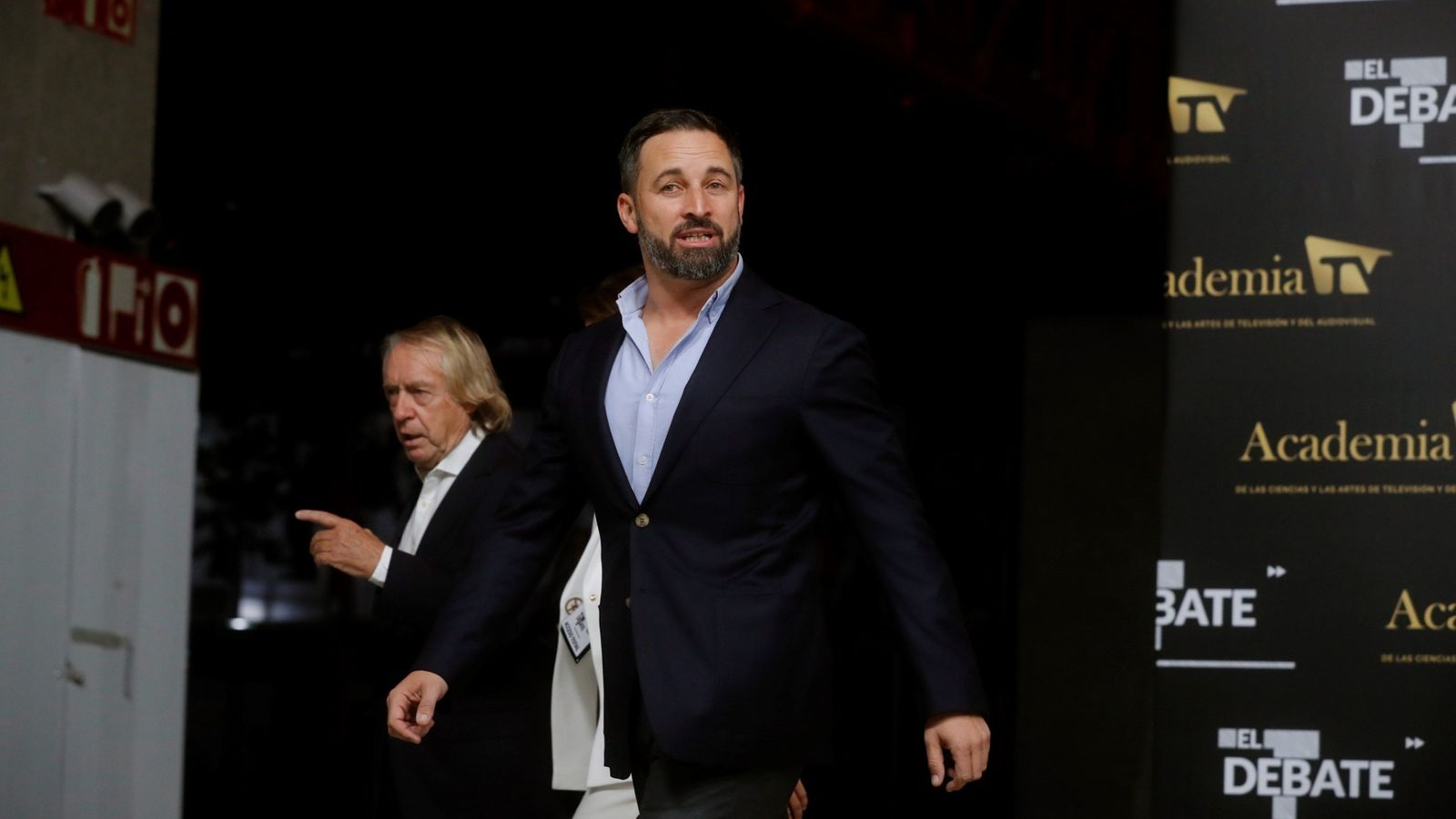 Santiago Abascal, líder de Vox, el primer candidato en llegar.