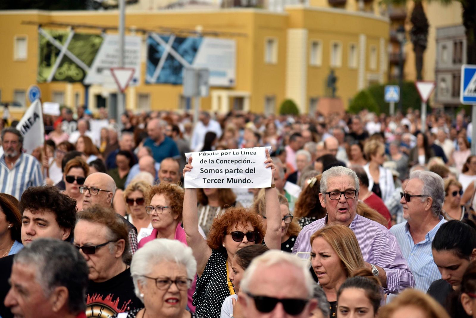 Una manifestación contra el Brexit en La Línea en 2019.