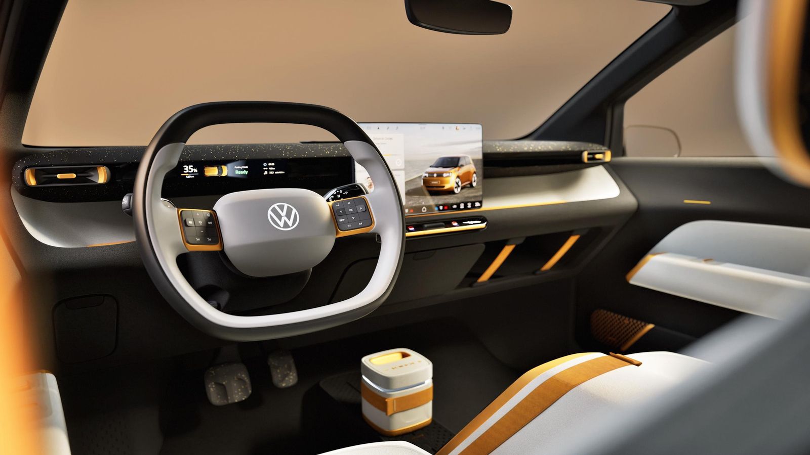 Por ahora, sólo hay un esbozo de como será el interior de este concept-car, con un aspecto muy minimalista.