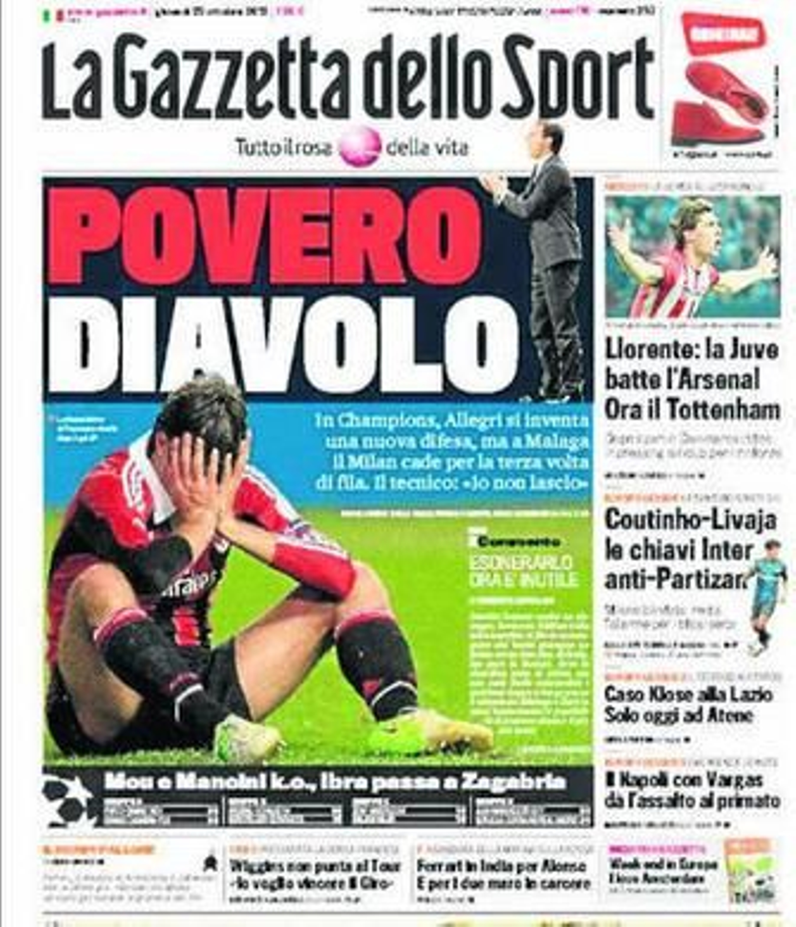 Portada de 'La Gazzetta Dello Sport'.