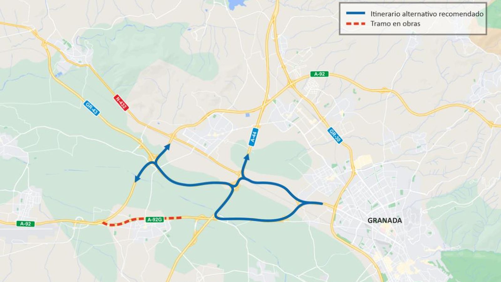 Plano de los desvíos.