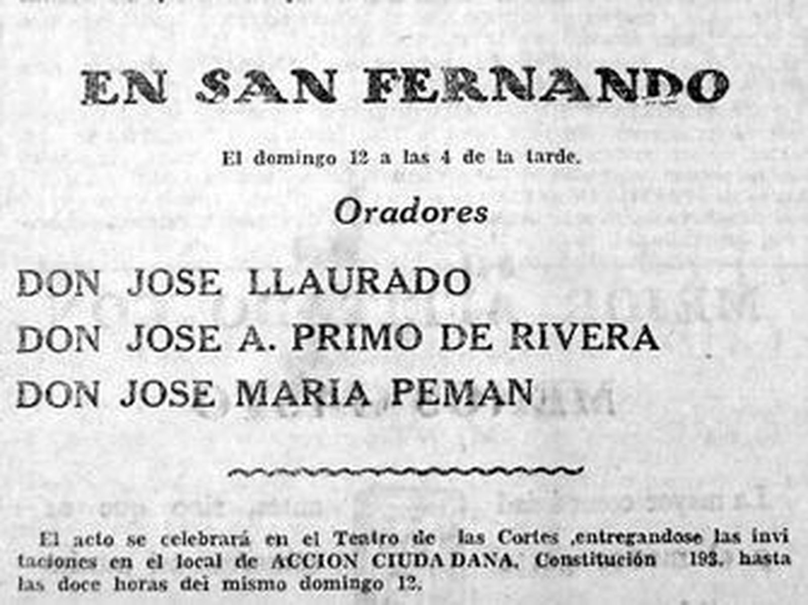 1933Un muerto y una mujer herida en un atentado contra Primo, Pemán y Carranza
