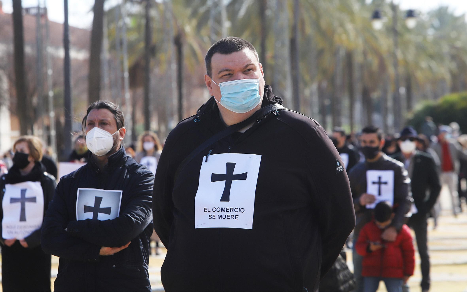 Contentración de los autónomos en el González Hontoria.